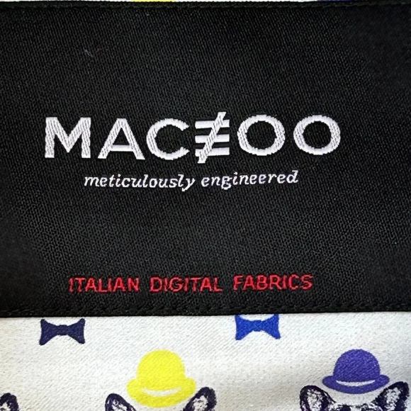 Maceoo Men's Short Sleeve Button Down Dog Pattern Shirt Sz XL - Picture 5 of 9